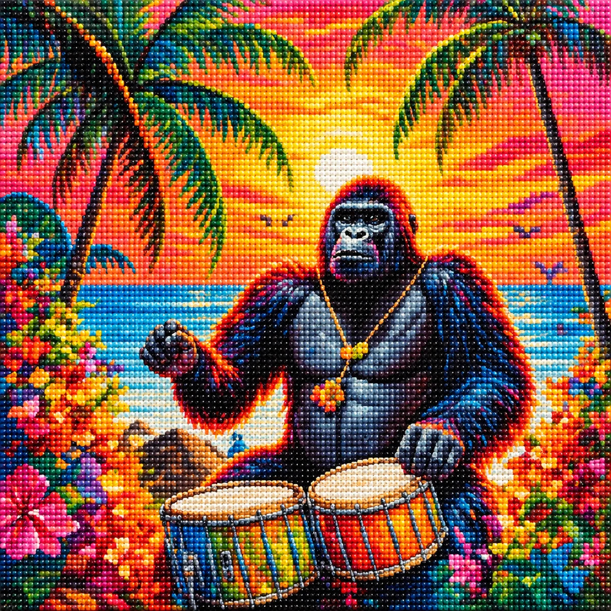 Gorilla Drums Diamond Art Kit