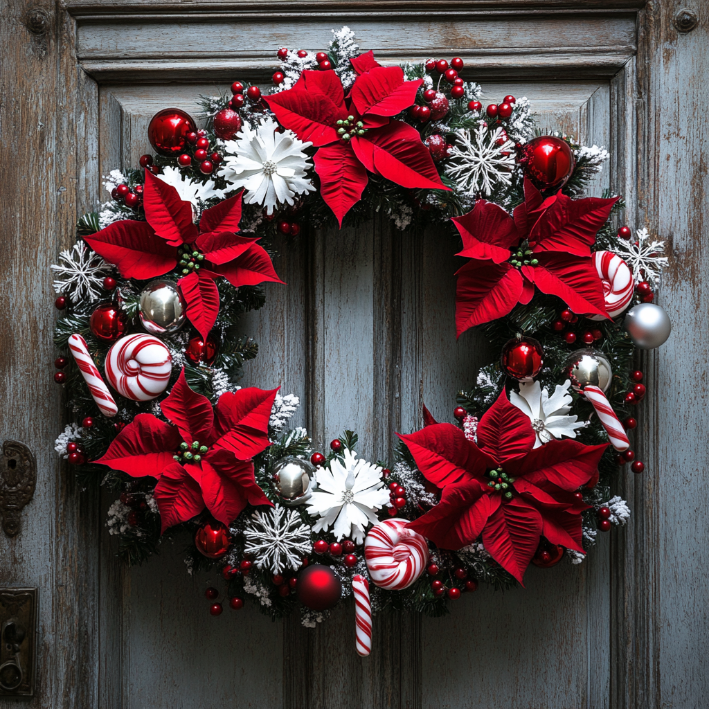 Gray Door Christmas Wreath Diamond Art Kit