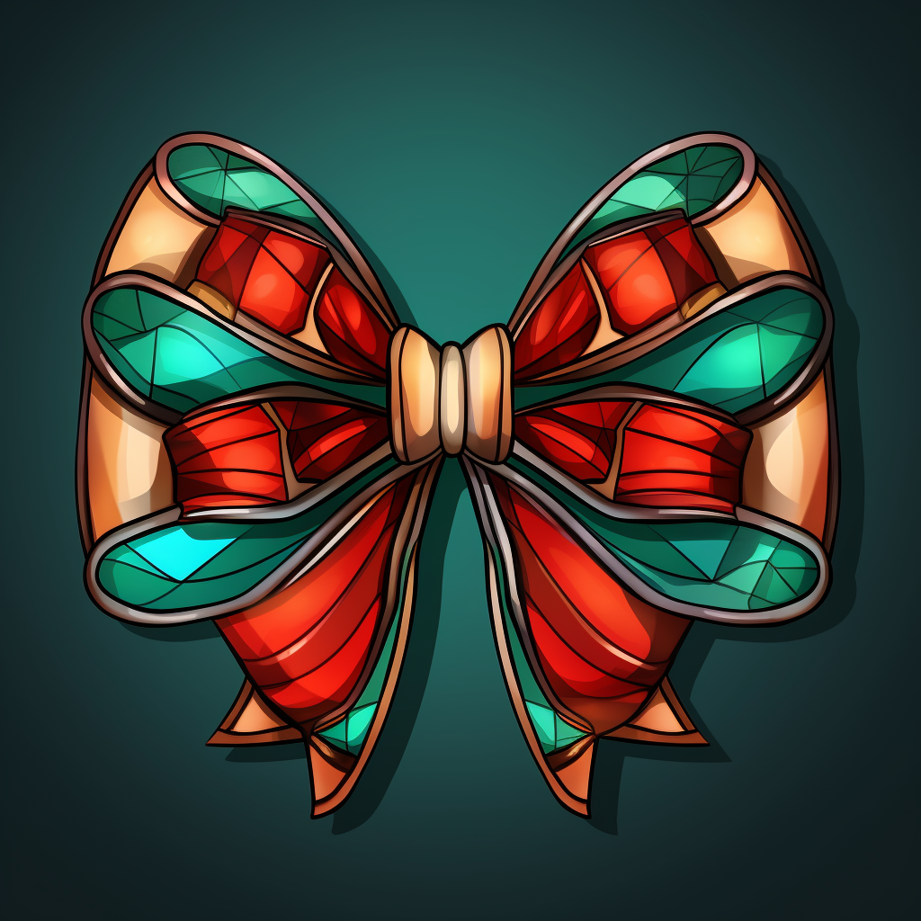 Green, Red, and Gold Christmas Bow Abstract Diamond Art Kit