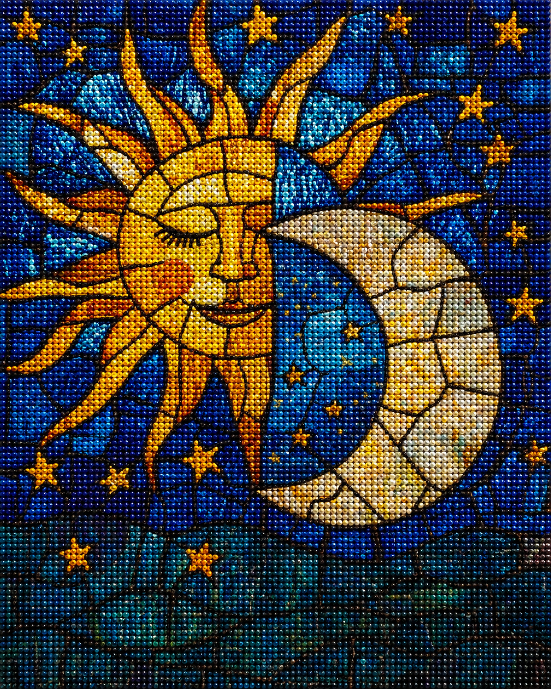 Half Sun And Moon Abstract Diamond Art Kit