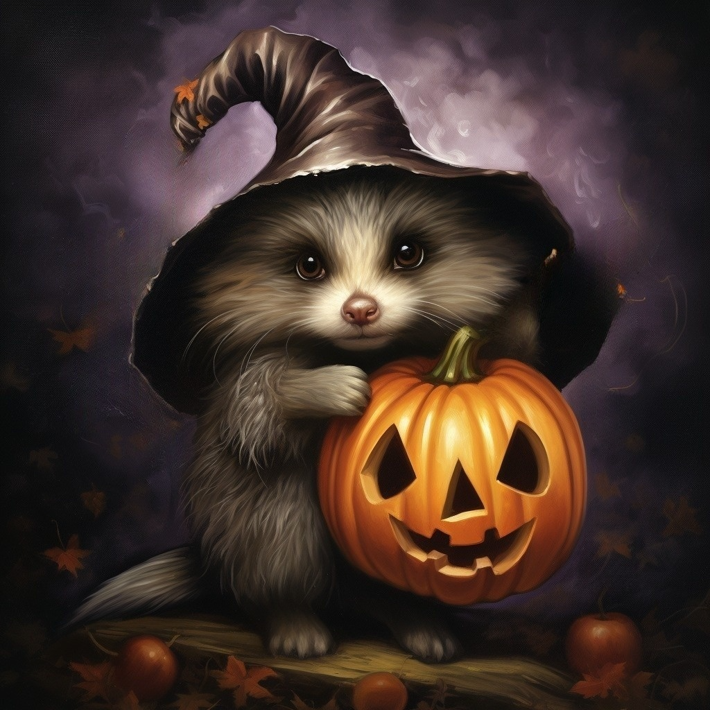 Halloween Opossum Diamond Art Kit