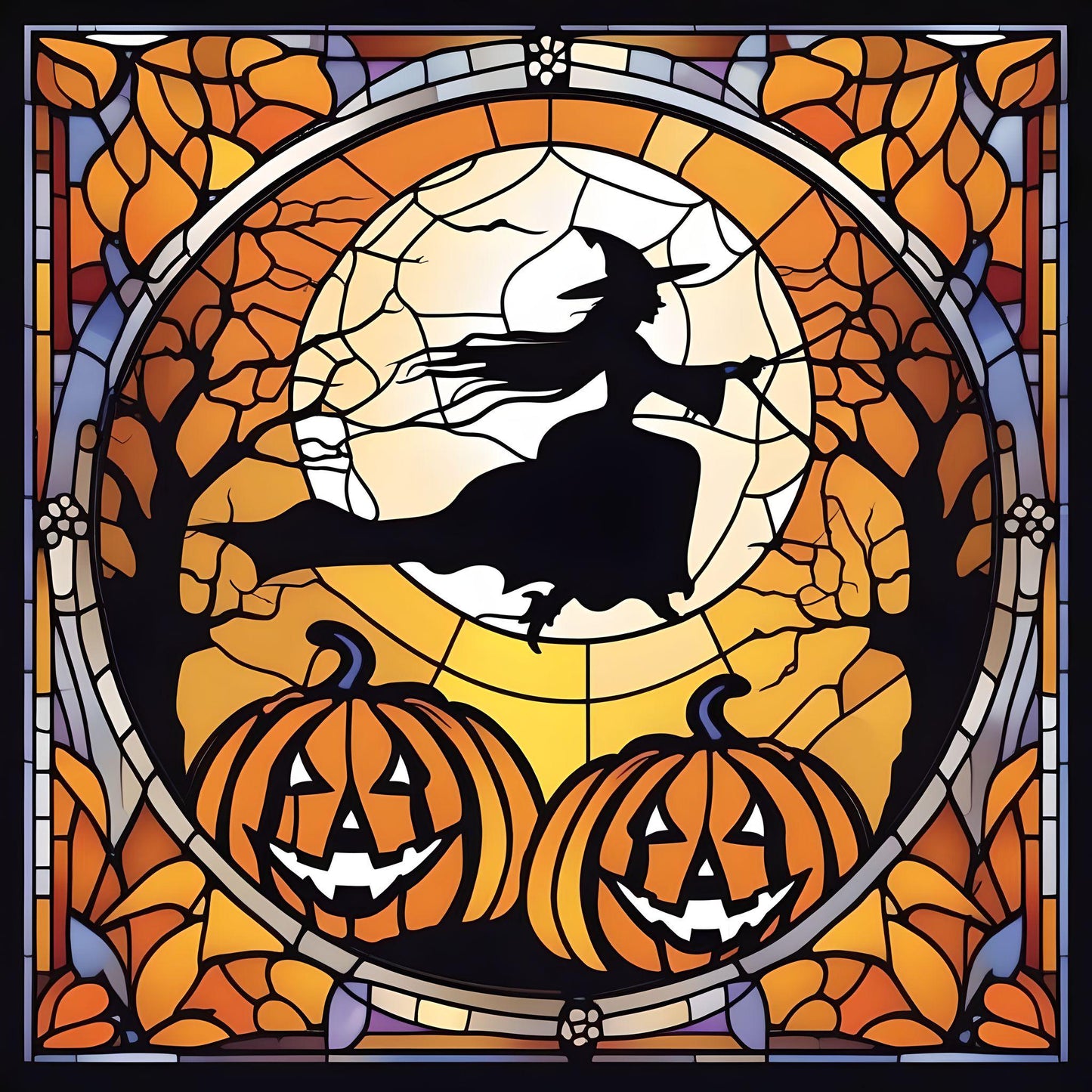 Halloween Witch Abstract Diamond Art Kit