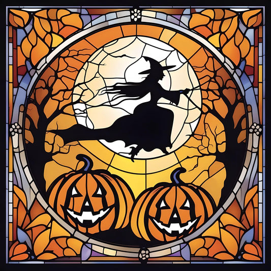Halloween Witch Abstract Diamond Art Kit