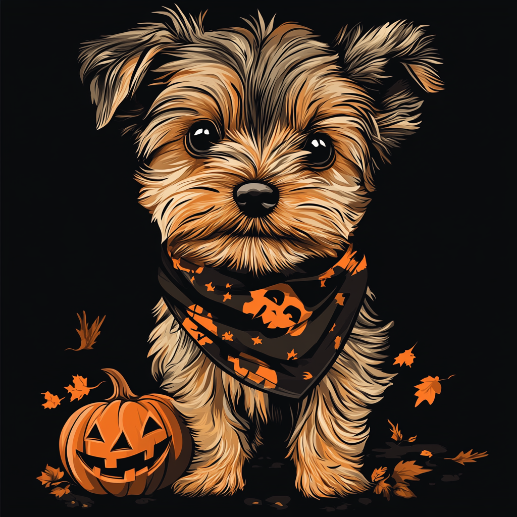 Halloween Yorkie Puppy Diamond Art Kit