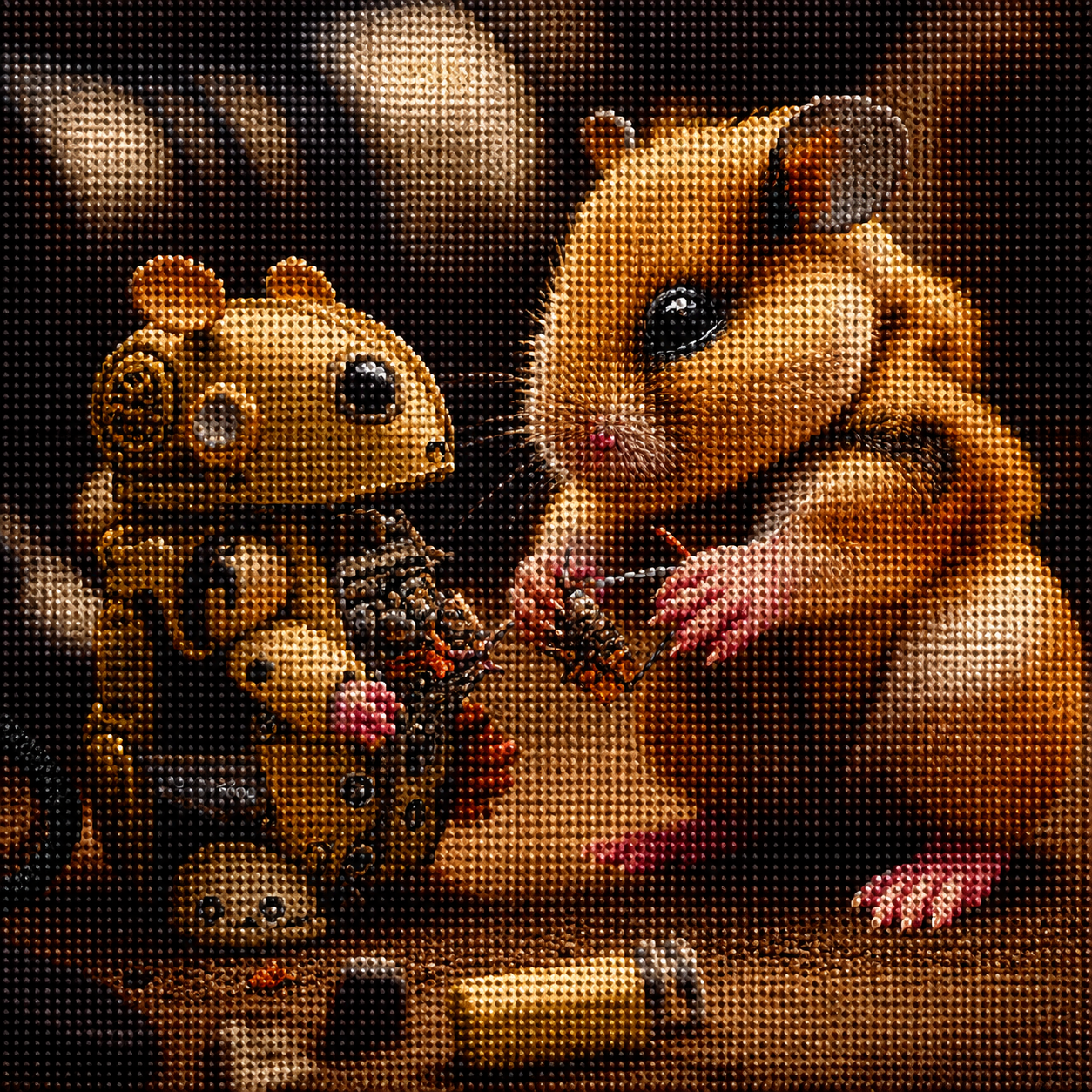 Hamster Robot Diamond Art Kit — diamond art kit canvas