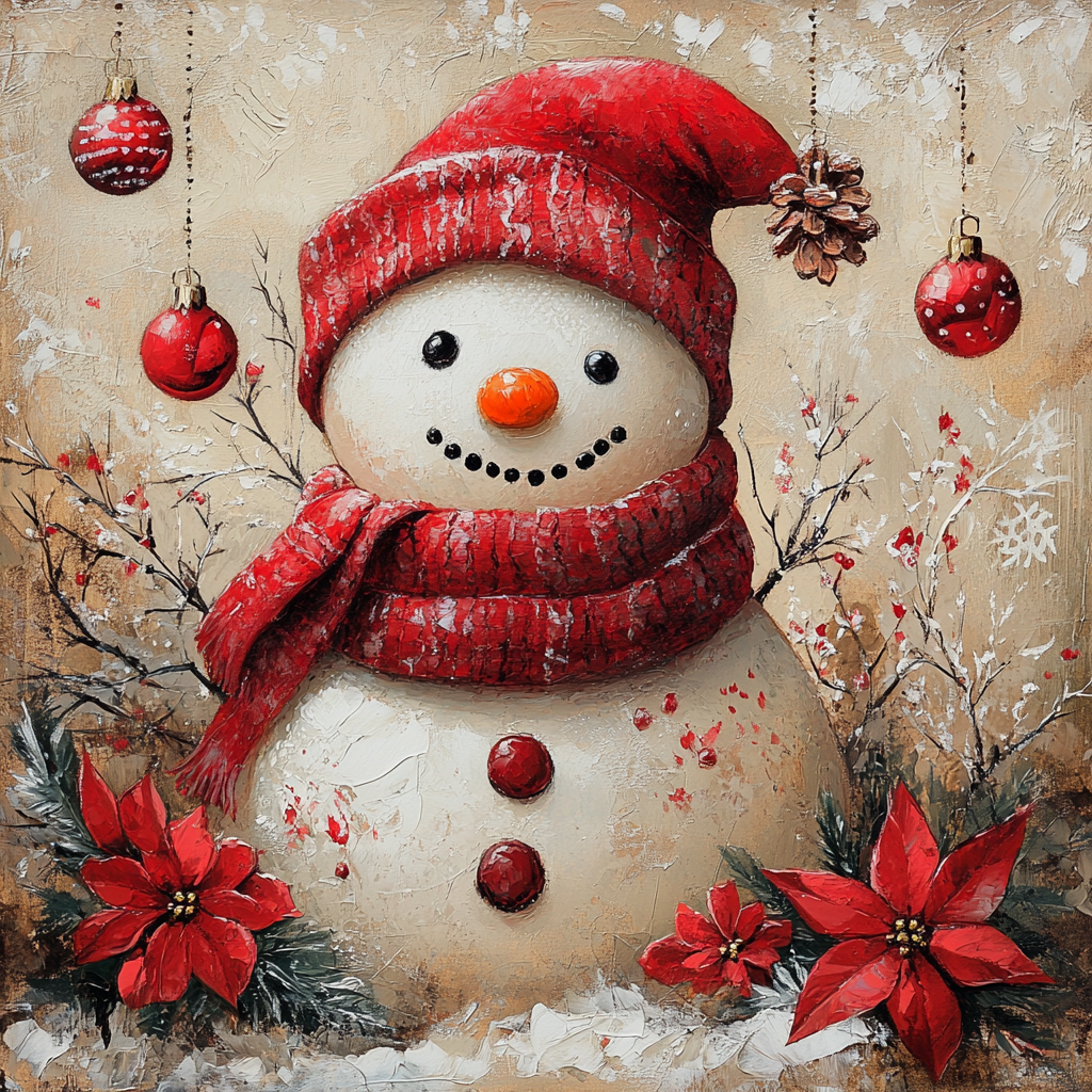 Hanging Ornaments Snowman Diamond Art Kit
