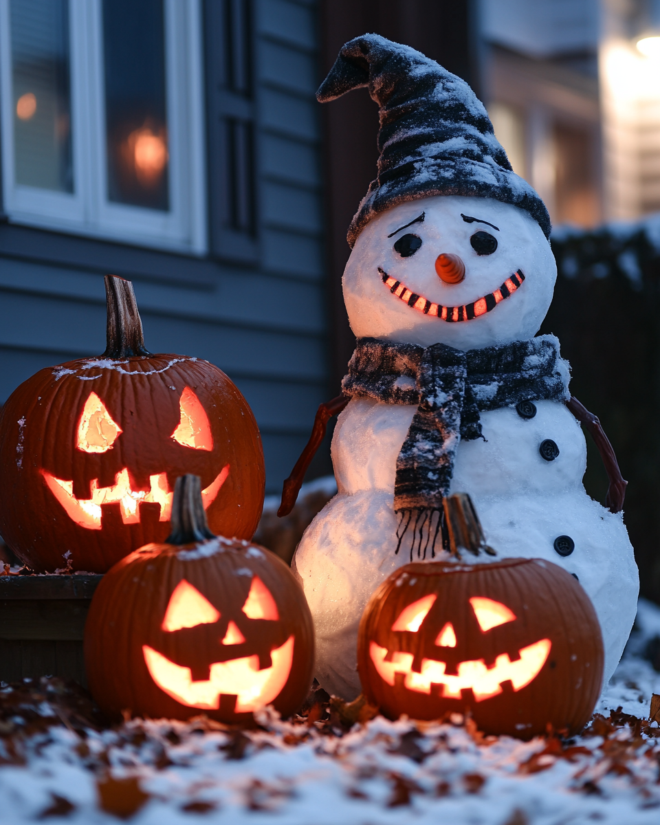 Happy Halloween Snowman Diamond Art Kit
