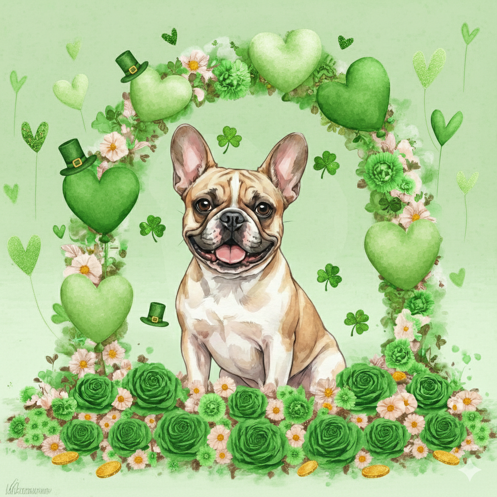 Happy Saint Patrick's Day Arch French Bulldog Diamond Art Kit