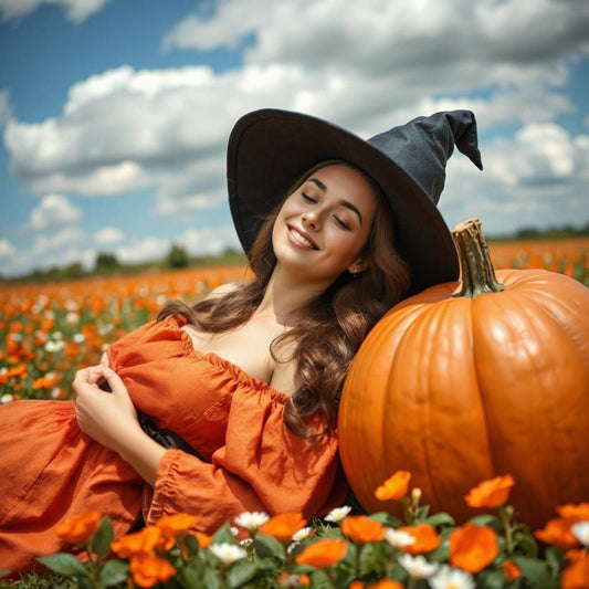 Happy Witch and Pumpkin Diamond Art Kit