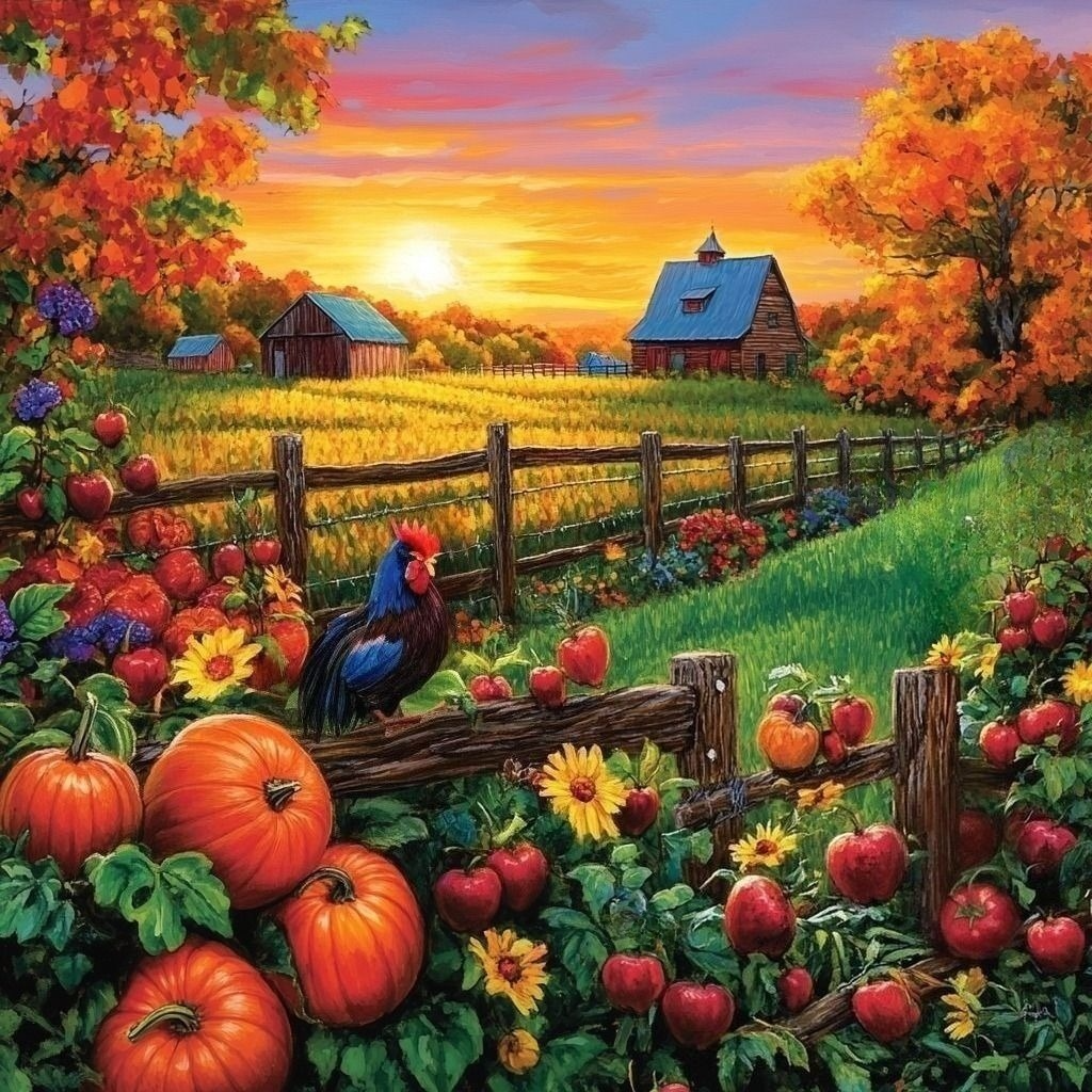 Harvest Time Farm Diamond Art Kit