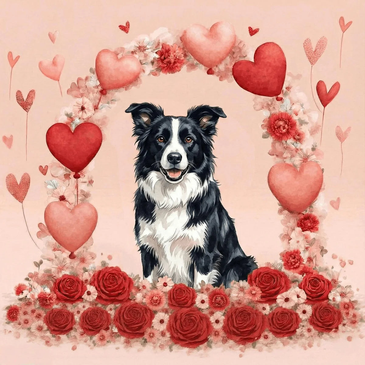 Heart Arch Border Collie Diamond Art Kit