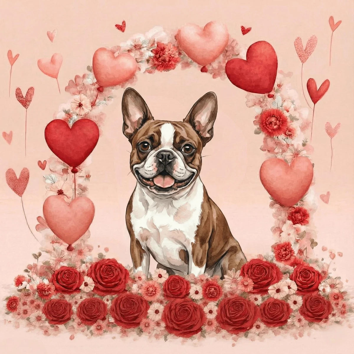 Heart Arch French Bulldog Diamond Art Kit