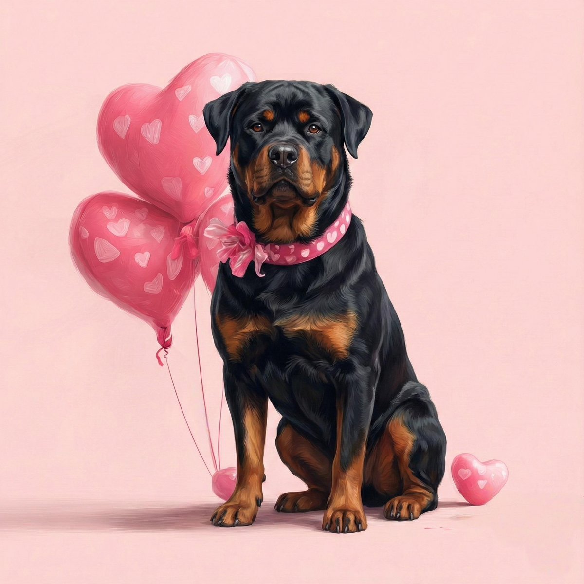 Heart Balloons Rottweiler Diamond Art Kit