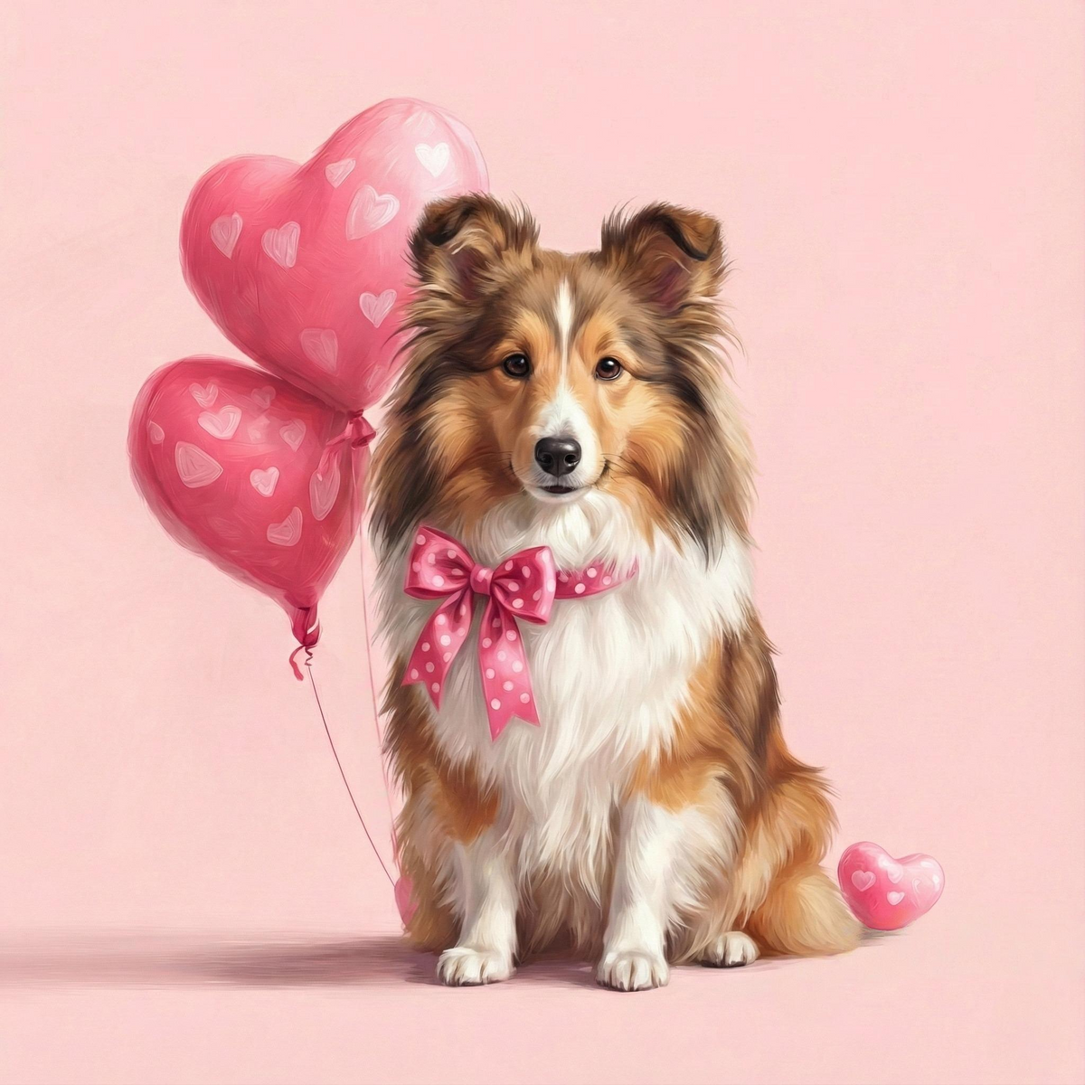 Heart Balloons Sheltie Diamond Art Kit