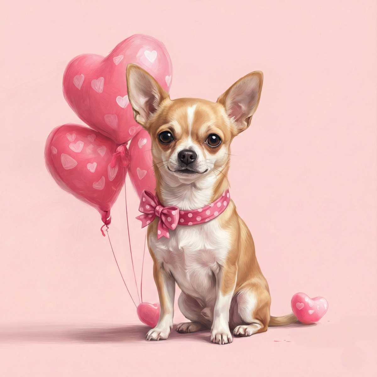 Heart Balloons Short Haired Chihuahua Diamond Art Kit
