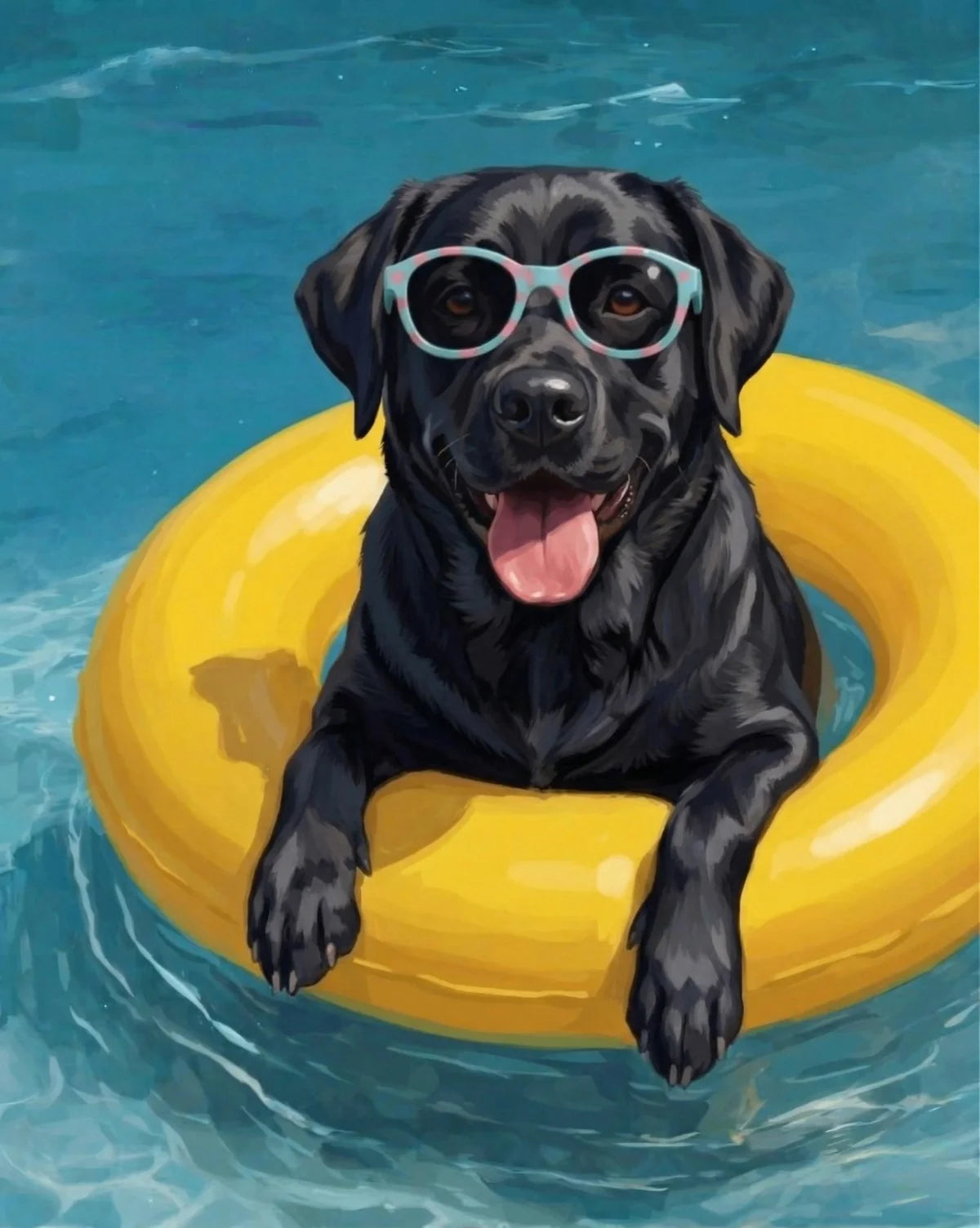 Hello Summer Black Labrador Retriever Diamond Art Kit