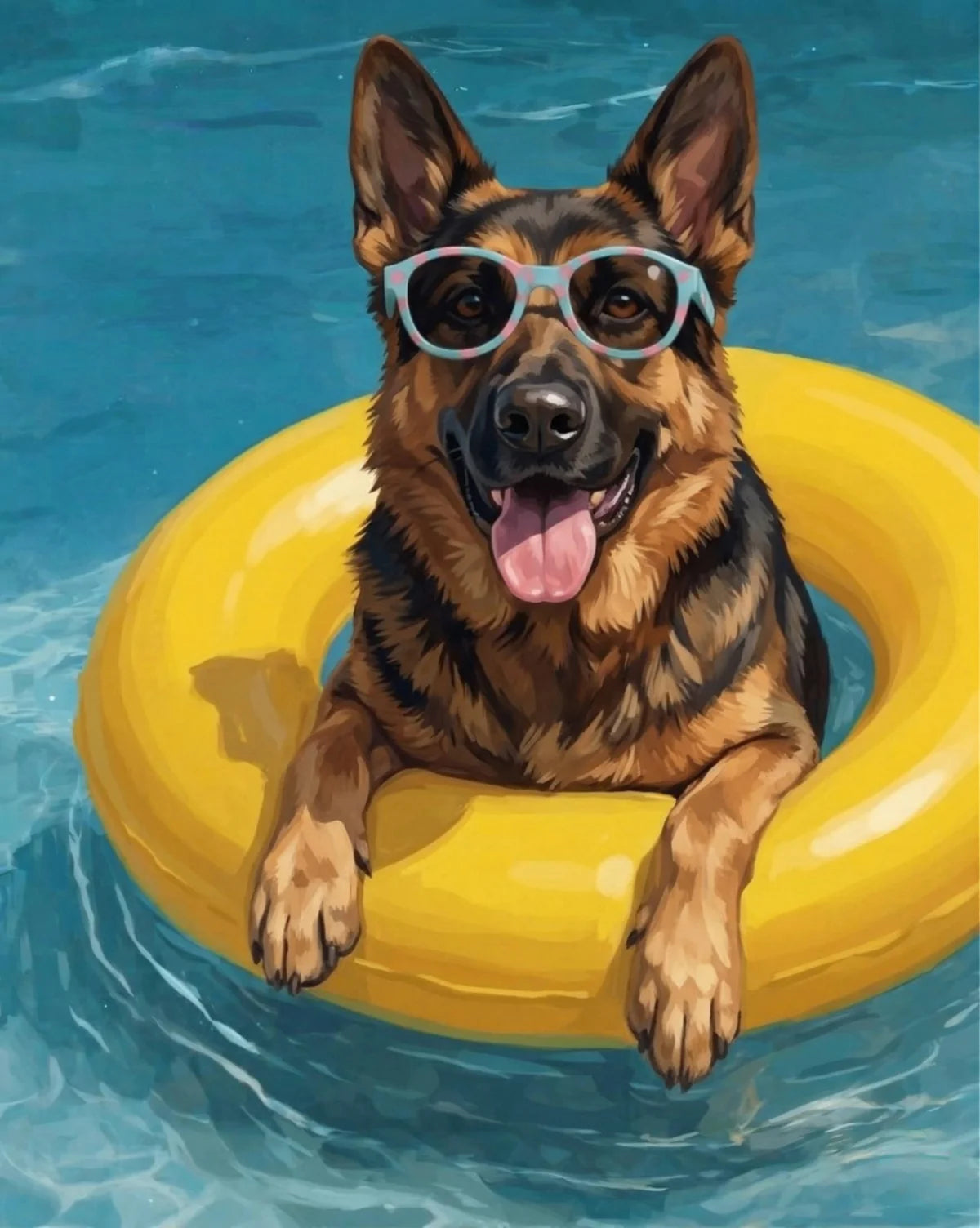 Hello Summer German Shepherd Diamond Art Kit