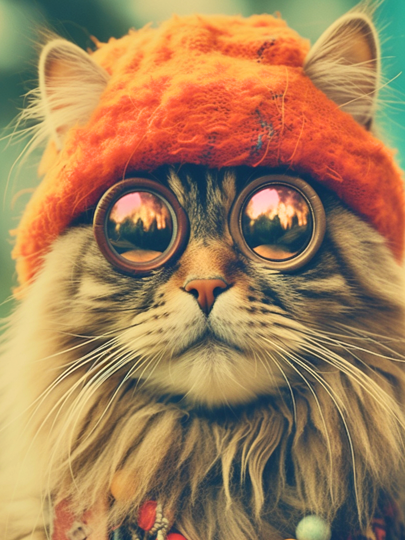 Hippy Cat Diamond Art Kit