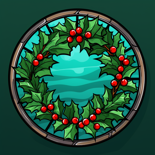 Holly Wreath Abstract Diamond Art Kit