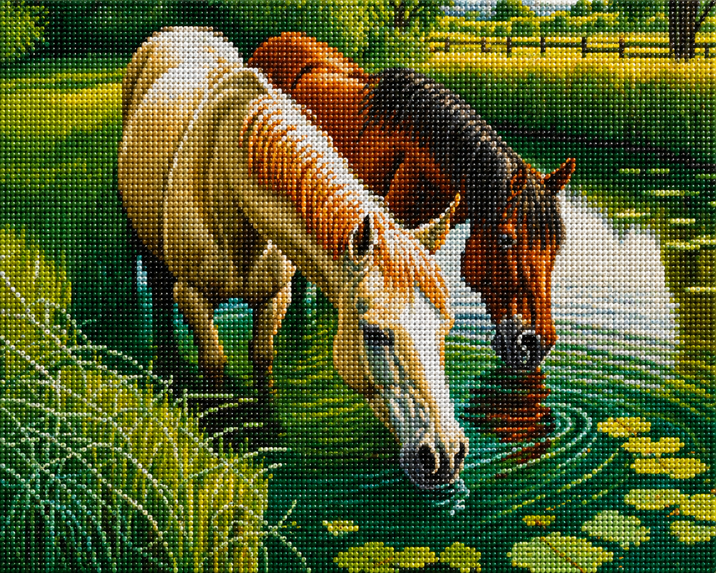 Horses At The Pond Diamond Art Kit — diamond art kit canvas