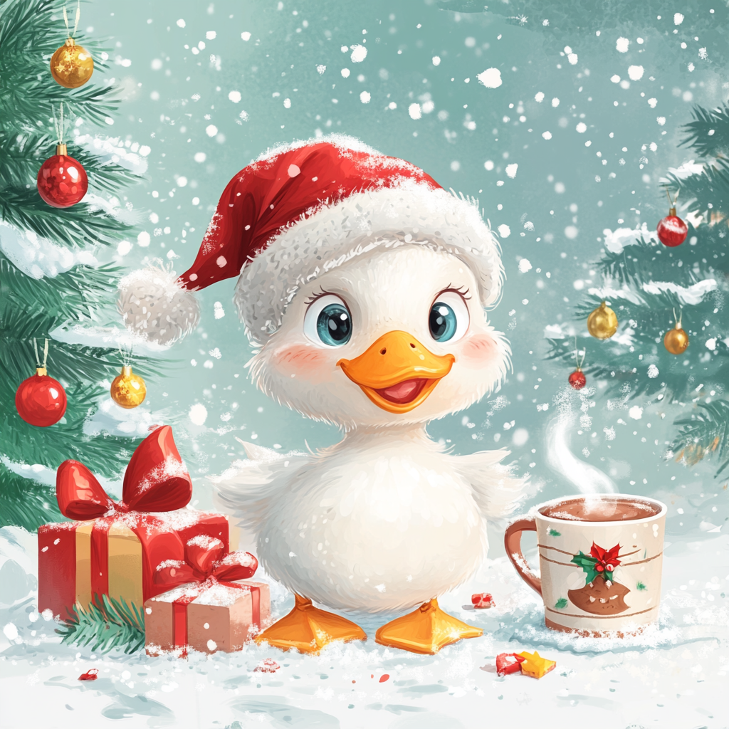 Hot Cocoa Christmas Duckling Diamond Art Kit