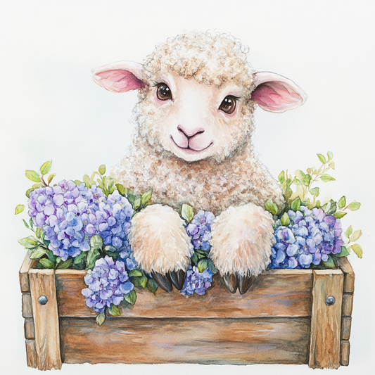 Hydrangea Lamb Diamond Art Kit