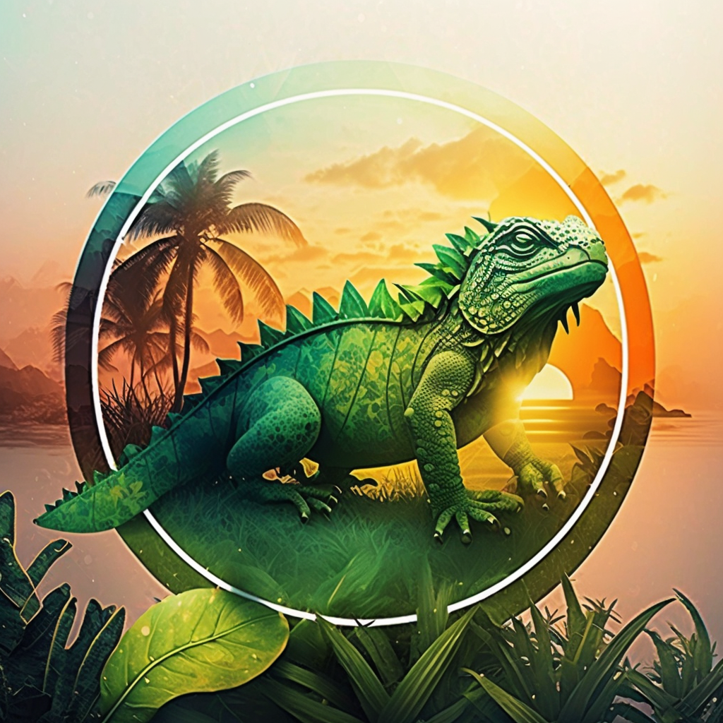 Iguana Circle Diamond Art Kit