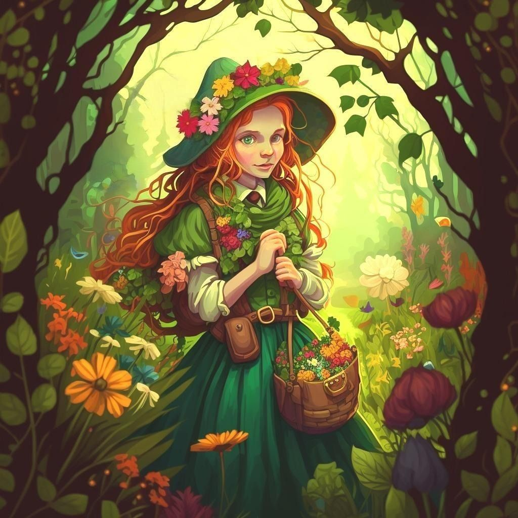 Irish Girl in the Forest Diamond Art Kit