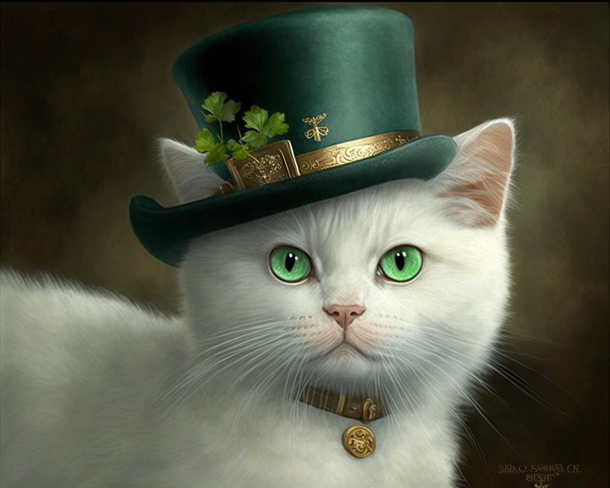 Irish Top Hat Cat Diamond Art Kit