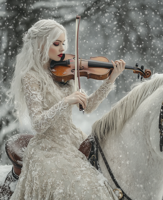 Ivory Dress Violin Girl Diamond Art Kit