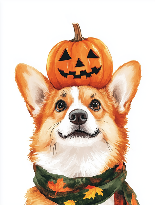 Jackolantern Corgi Diamond Art Kit
