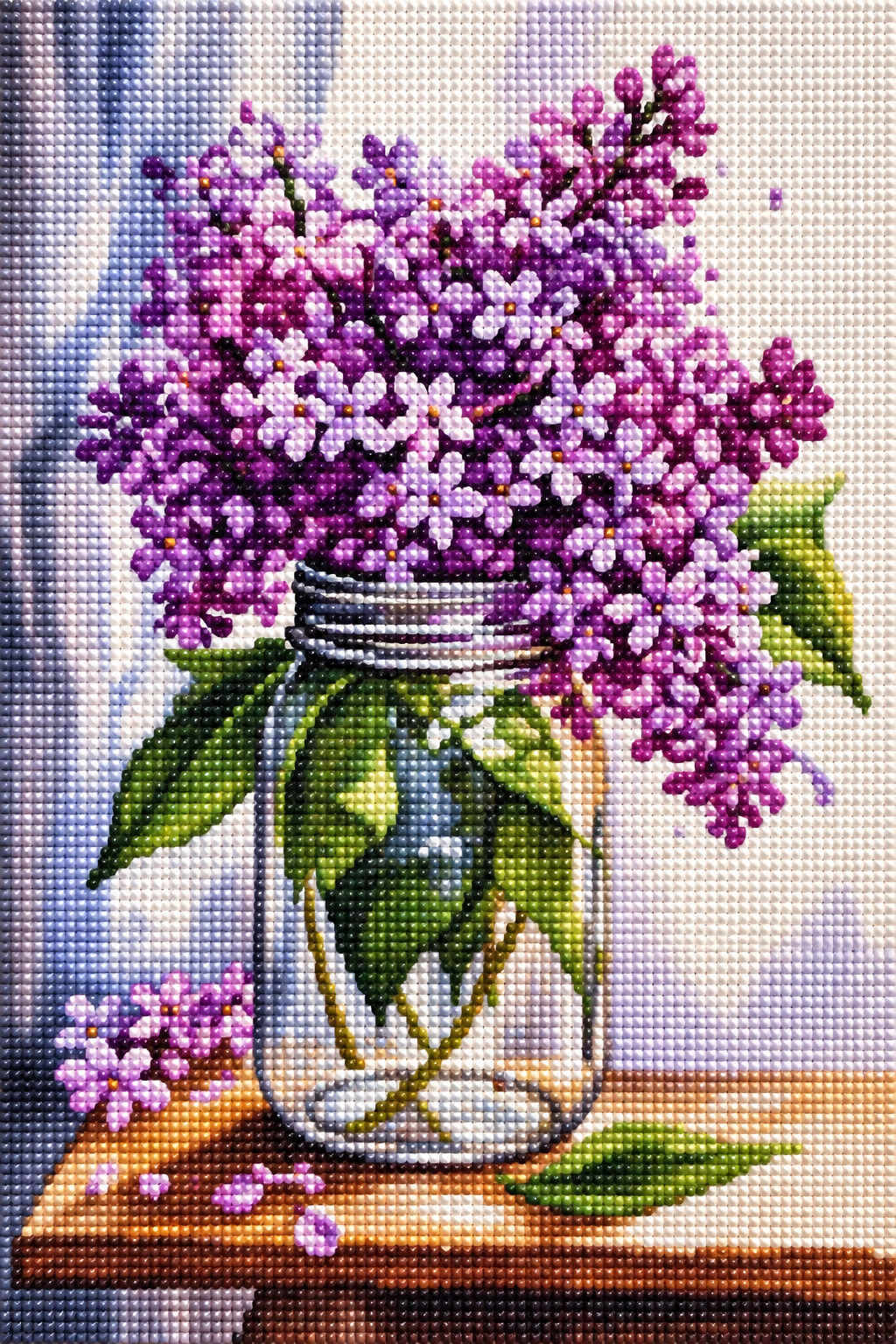 Jar Of Lilacs Diamond Art Kit