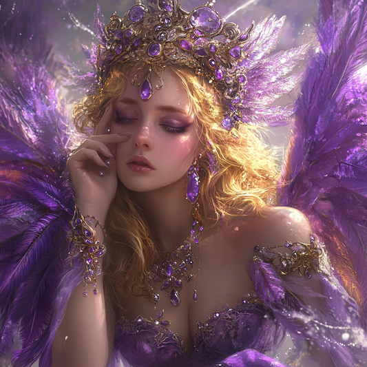 Jeweled Purple Wing Angel Diamond Art Kit