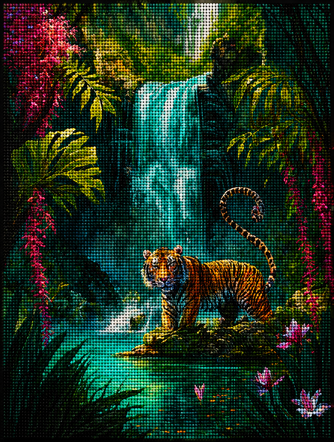 Jungle Tiger Falls Diamond Art Kit — diamond art kit canvas