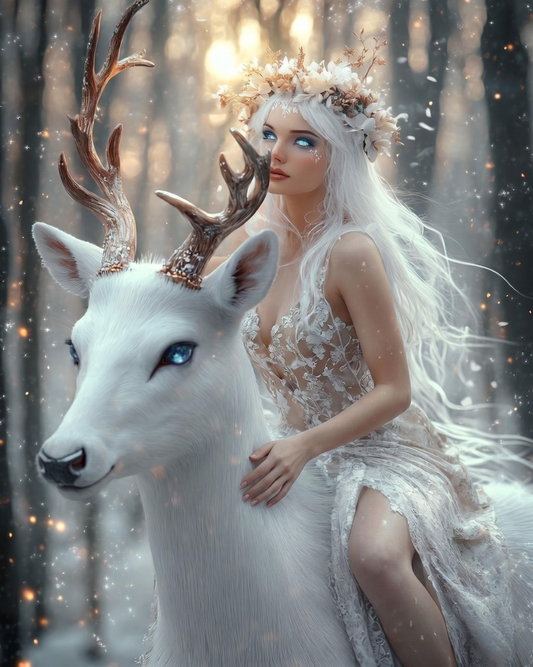 Lace Dress Princess and Stag Diamond Art Kit