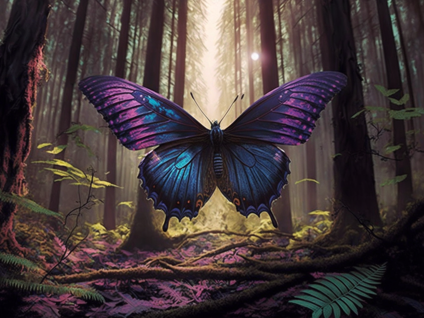Large Blue and Purple Butterfly Diamond Art Kit