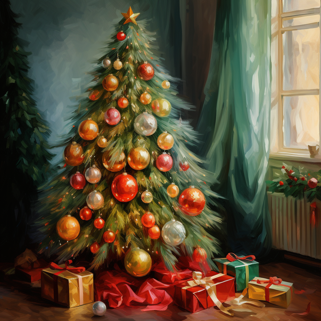Large Ornament Christmas Tree Diamond Art Kit