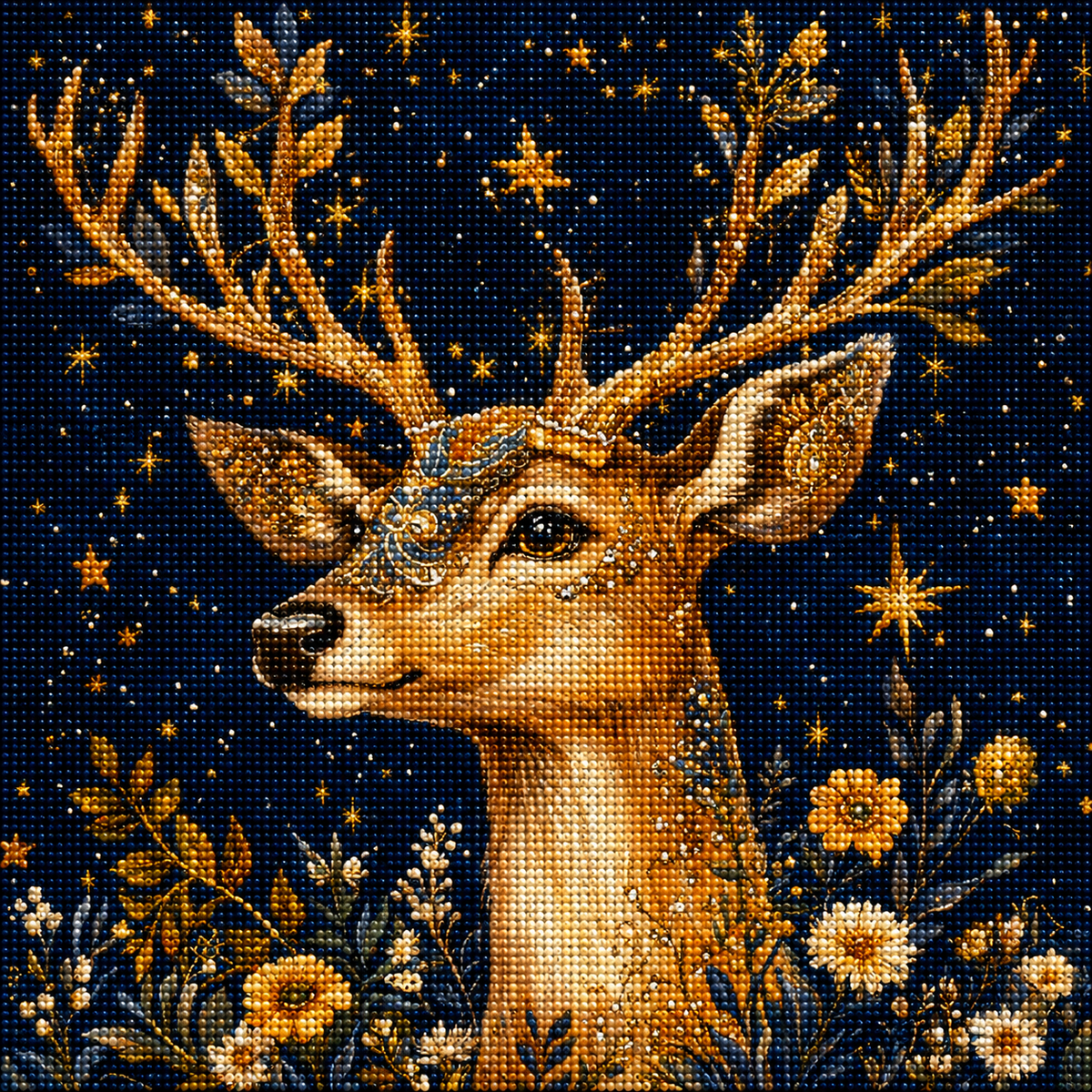 Leaf Antler Buck Diamond Art Kit