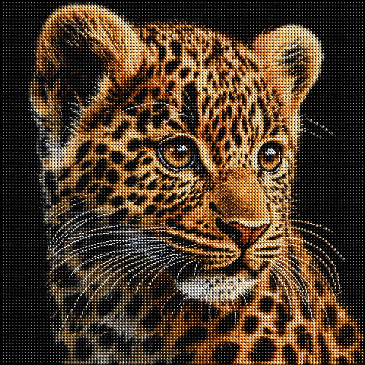Leopard Cub Portrait Diamond Art Kit
