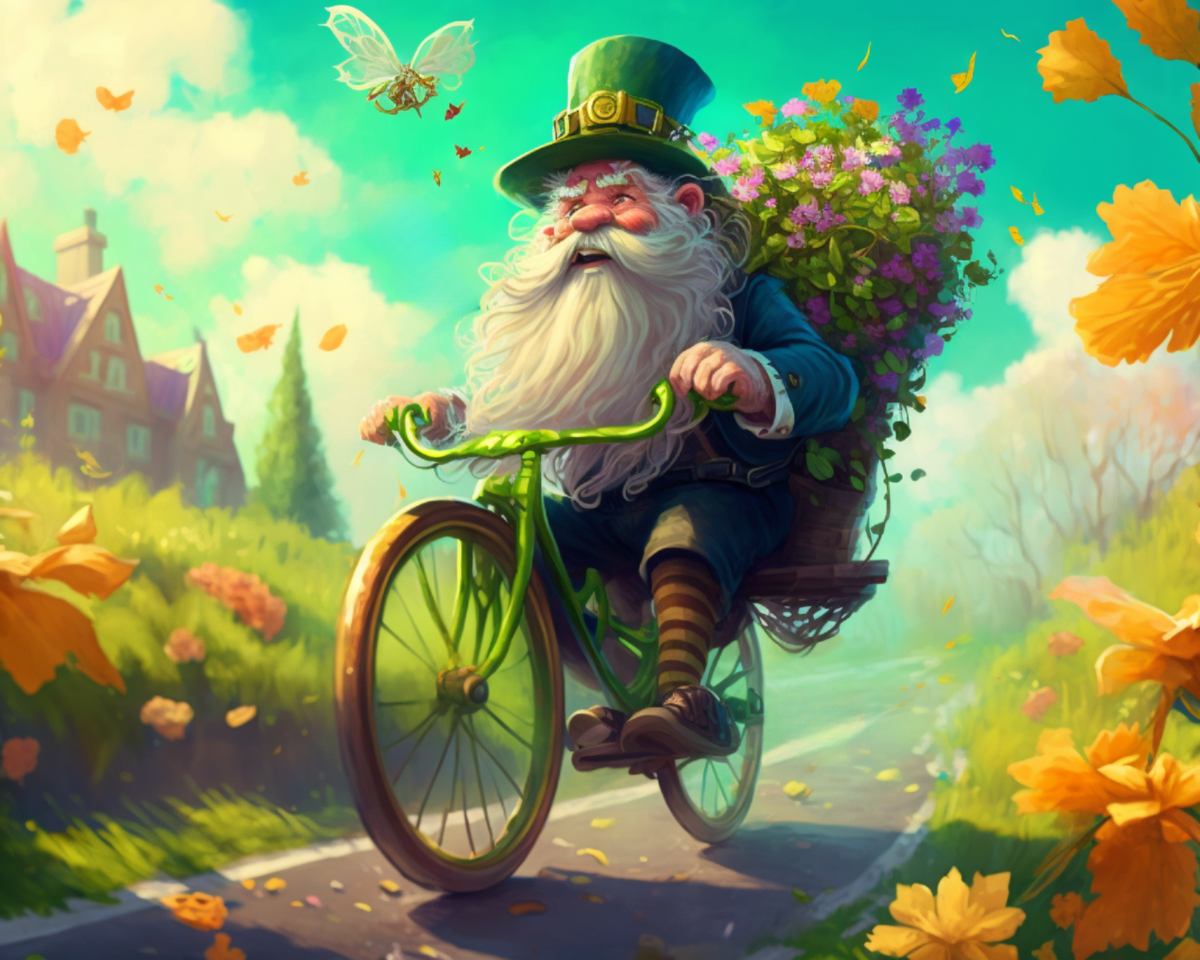 Leprechaun Biking Diamond Art Kit
