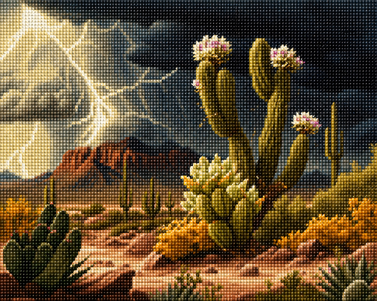 Lightning Storm In The Desert Diamond Art Kit — diamond art kit canvas