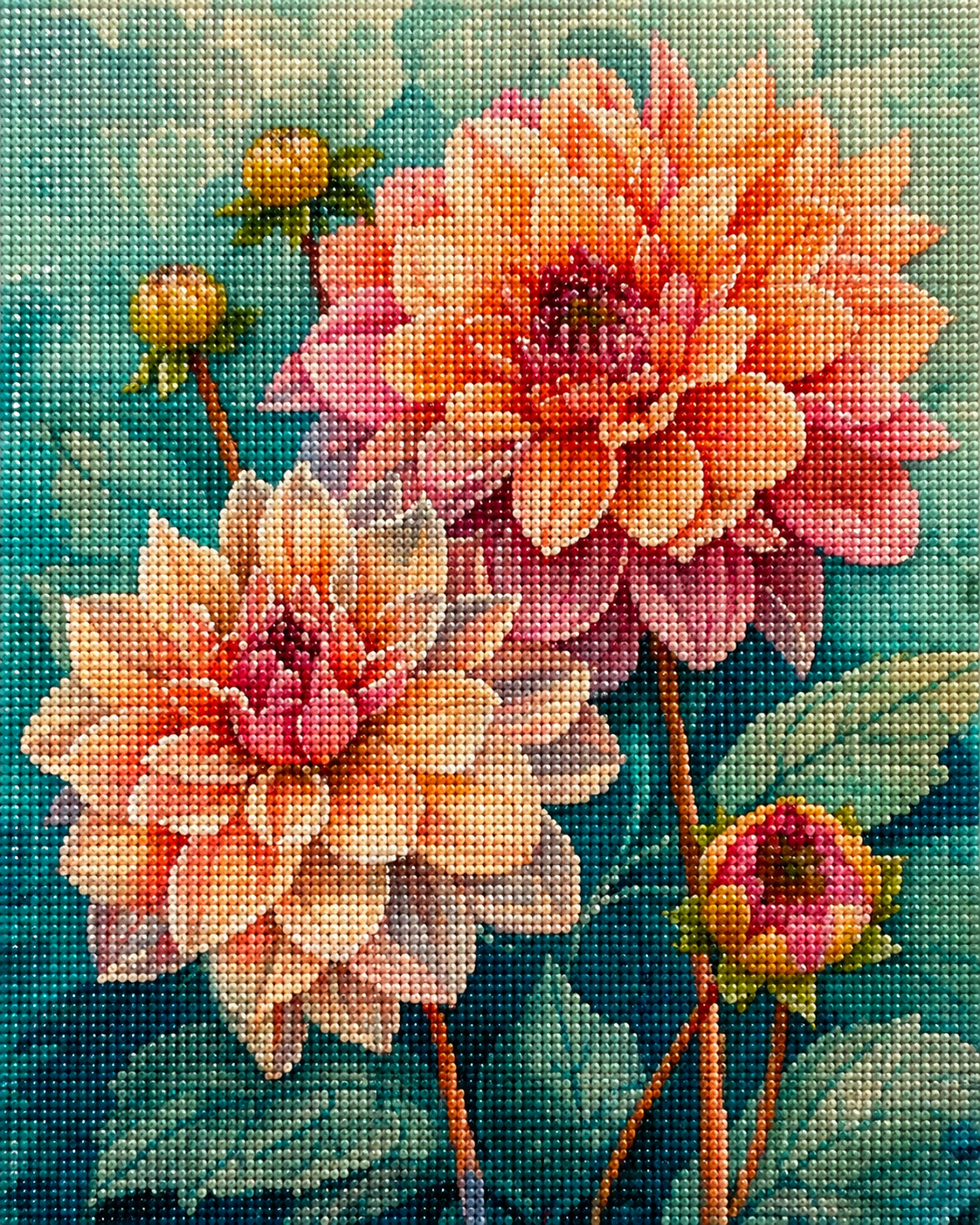 Light Pink Dahlias Diamond Art Kit