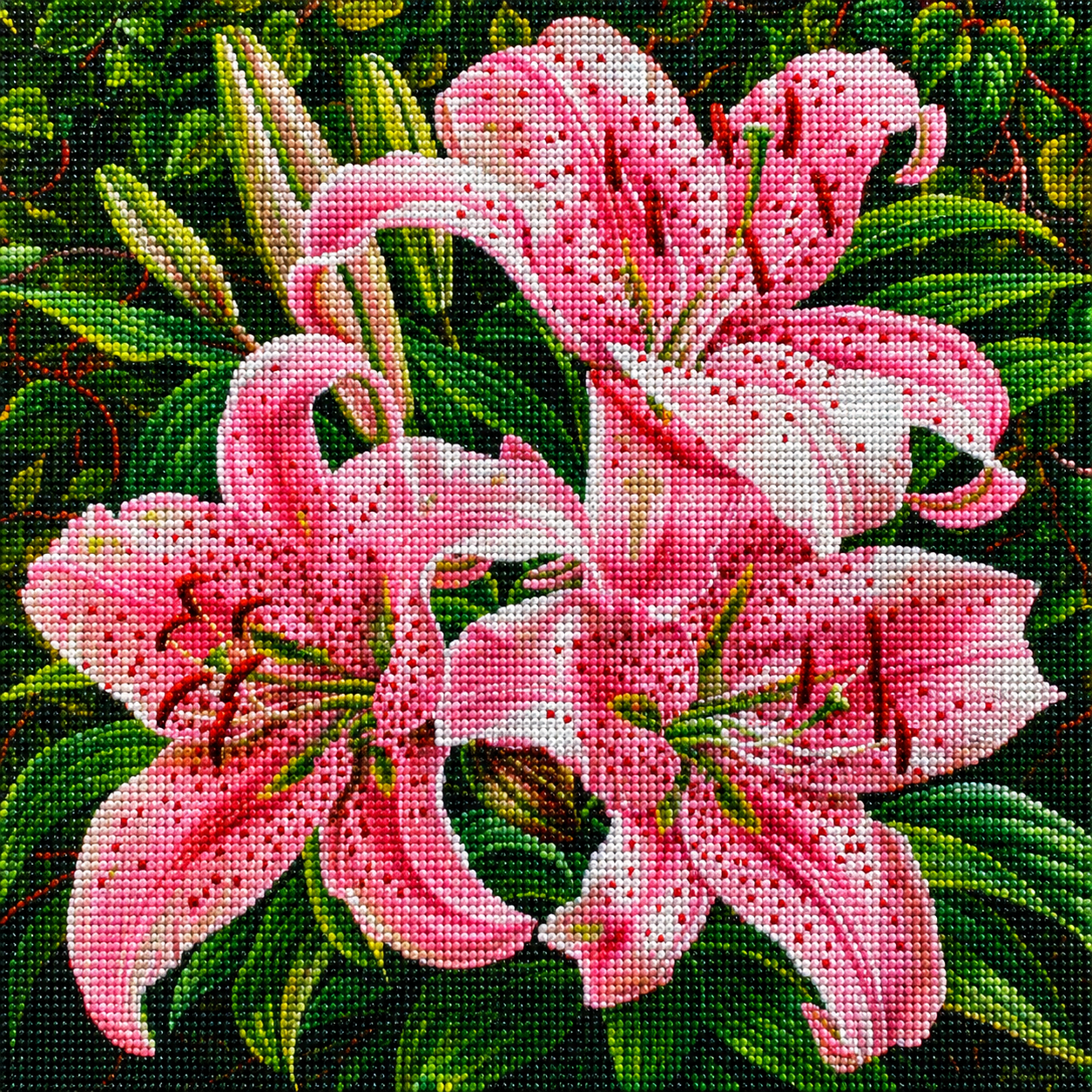 Light Pink Stargazer Lilies Diamond Art Kit — diamond art kit canvas
