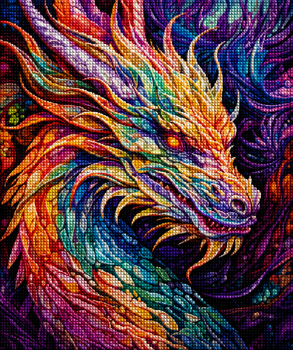 Light Rainbow Dragon Diamond Art Kit