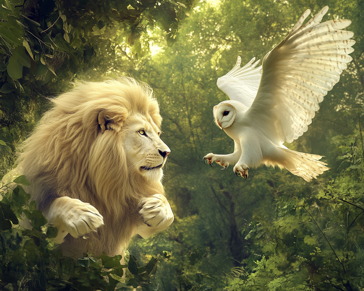 Lion and Owl Diamond Art Kit