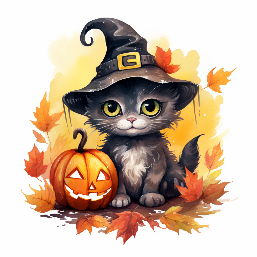 Little Halloween Kitten Diamond Art Kit