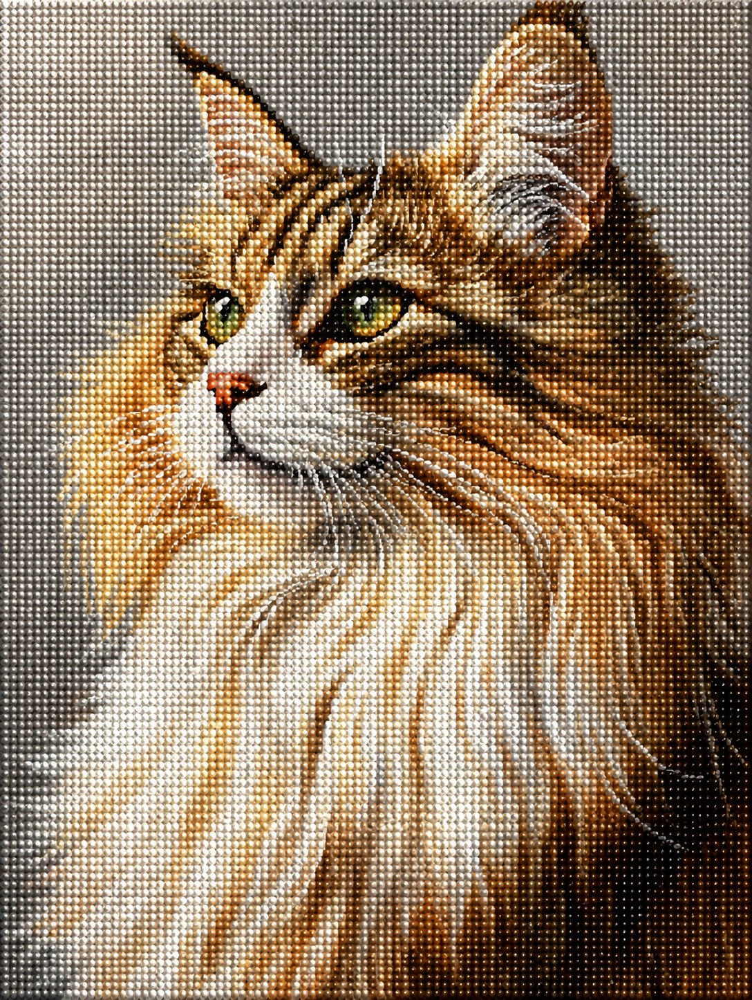 Long Hair Multicolor Cat Diamond Art Kit — diamond art kit canvas