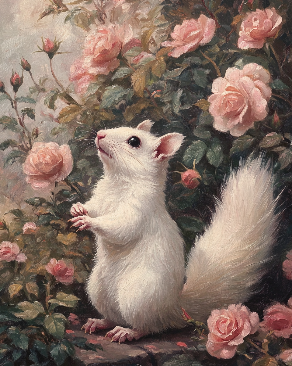 Looking Up White Squirrel Diamond Art Kit