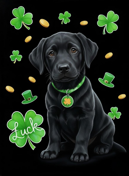 Luck Black Labrador Retriever Diamond Art Kit