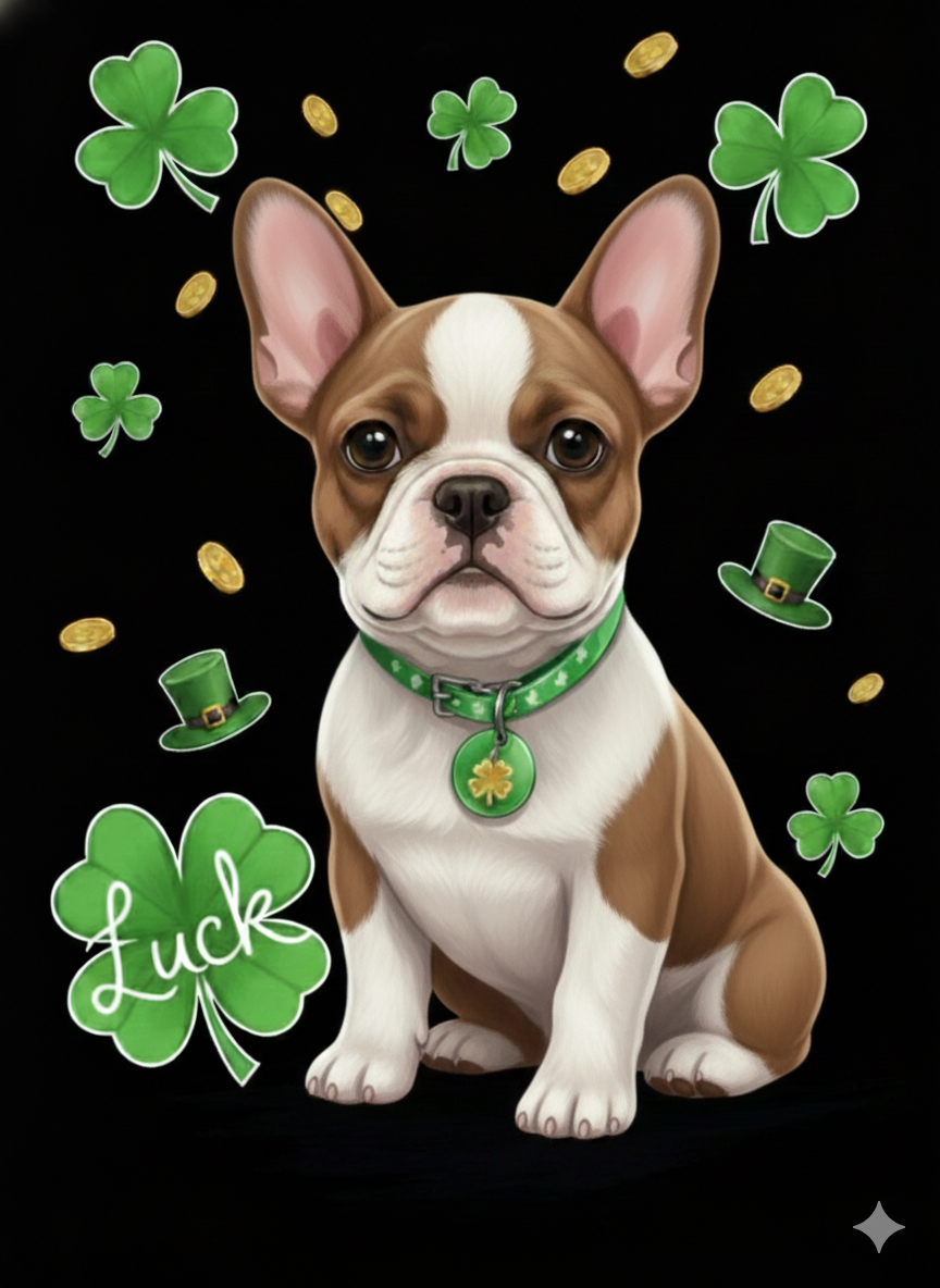 Lucky French Bulldog Diamond Art Kit